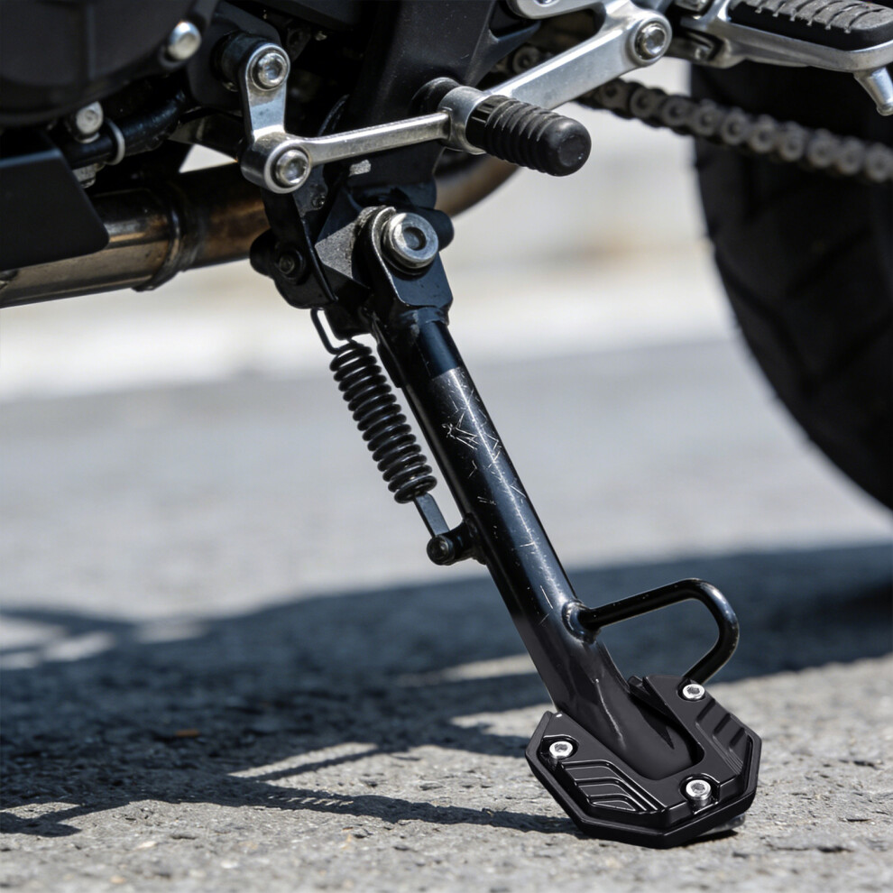 Universal Motorcycle Kickstand Non Slip Metal Plate Foot Enlarger For Nmax155 Black 7754004632653