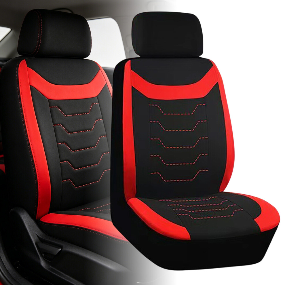 Textured Look Car Seat Cover Cushion Universal Washable Fabric For Safe 5 Seats Black 7754004608573