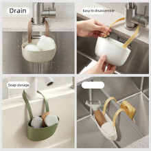 Yellow Kitchen Sink Sponges Soap Holder Bathroom Dish Drain Water Basket Storage Drying Rack Accessories Organizer
