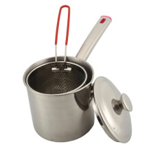 Deep Fryer Pot,Small Fryer Pot,Multipurpose Stainless Steel Baskets, Wear-Resistant Pan,Deep Fryer, Cooking Pot for Home