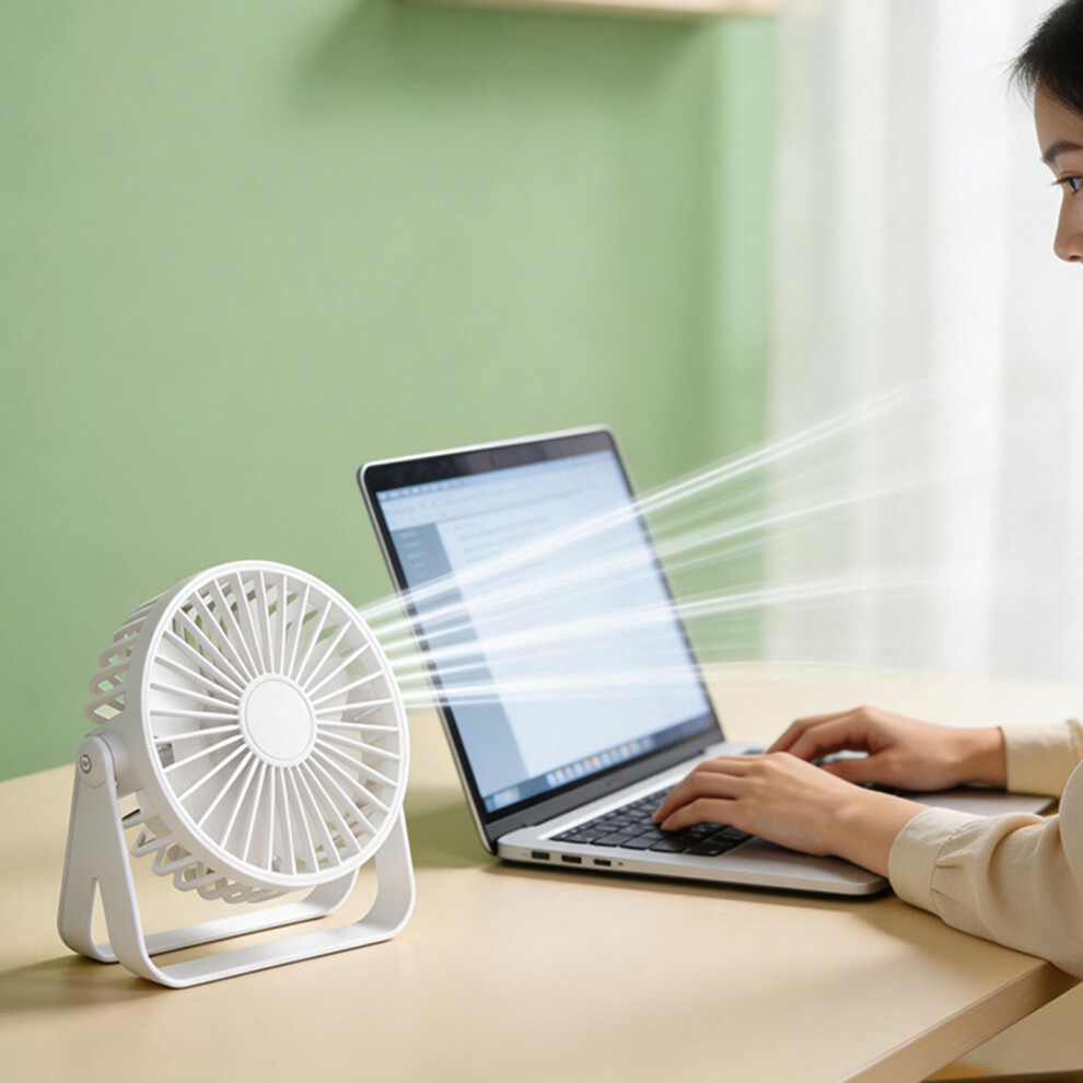 Usb Small Fan Home Office Student Dormitory Desktop Fan Quiet Quiet Electric Green 7695001080316