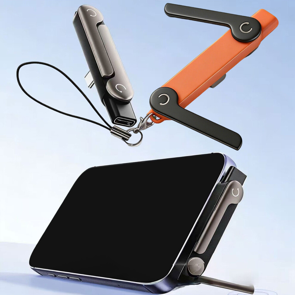 Foldable Zinc Alloy 240W Charging Adapter Base For Phones Tablets Stand Black 7695001104999