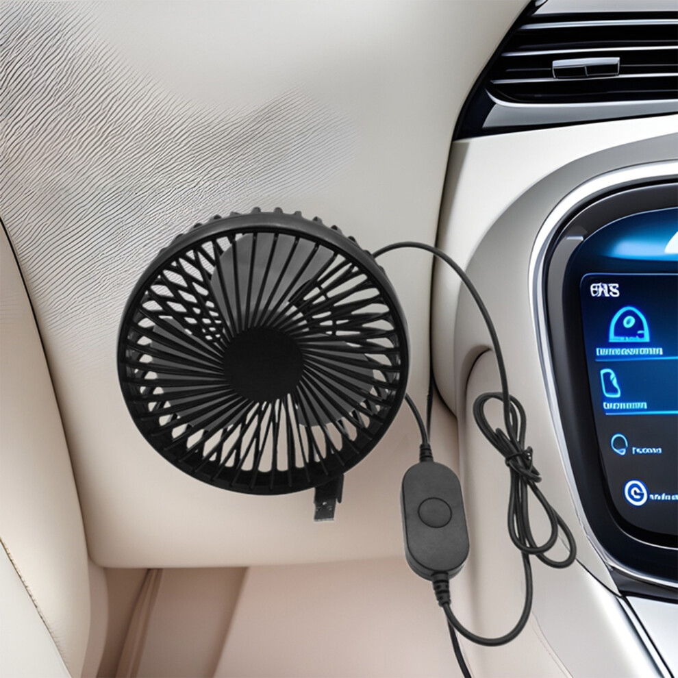 3 Speed Usb Car Fan With Strong Wind Power For Suv Truck And Sedan Suction Cup Type 7695001092623
