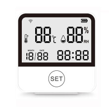 Tuya WIFI Temperatuur- en Vochtigheidssensor Binnenhygrometerthermometer met LCD-Scherm Ondersteuning Alexa Assistant