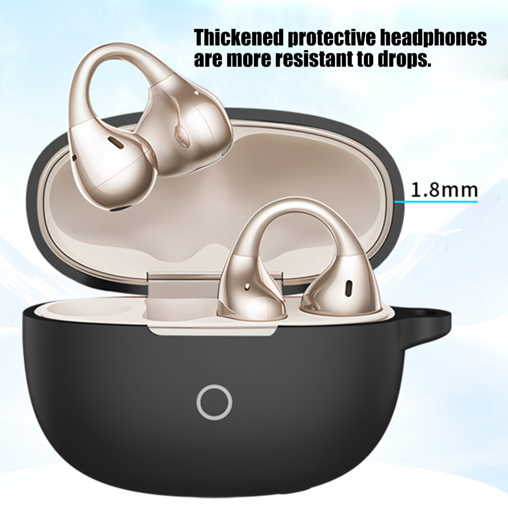 Silicone Wrap Sleeve Shell Headphone Housing Case From Daily Wear For Buds Clip Black 7695001087377