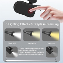 Neck Reading Light, 3 Colors & Stepless Dimming for Bed Reading, Knitting, Camping, Book Lovers Gifts
