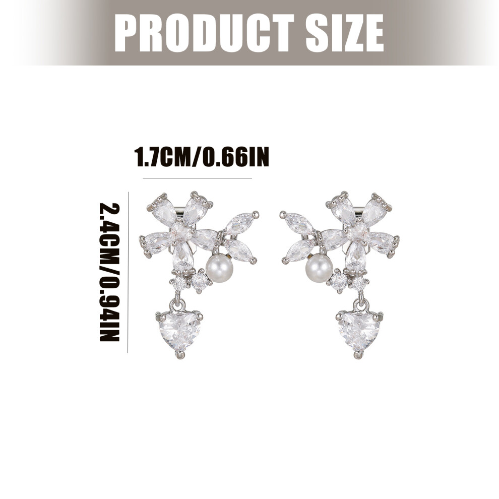 Alloy Base Ear Clip Diamonding Pearls Waterdrops Buckles For Freeclip 1 2 Earbuds Silver 7695001071192