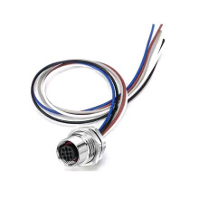 NMEA 2000 for M12 5Pin A Code Femal Cable Bulkhead Front Panel Mount IP67 Pre-Assembly Pigtail Wireable Socket