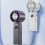 Multifunctional Hanging Neck Fan Adjustable Wind Speed Digital Display Compactly White 1