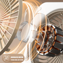 Double Headed Desk Fan With 3600mAh Builts In Battery And Silents Motor For Dorm