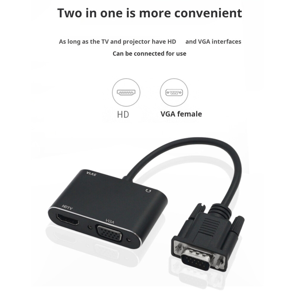 Vga To Hdtv Cable Converter Works With Computers Laptops And Projectors 7695001114301