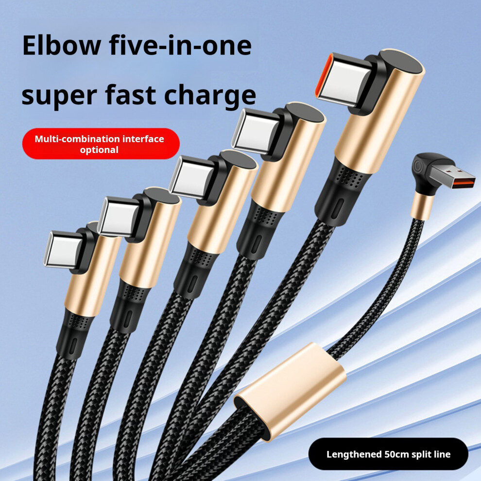 Multipurpose 5 Device Usb Type C Cable Fast Charge And Data Syncs 1.5M Long Straight Head 7695001114493