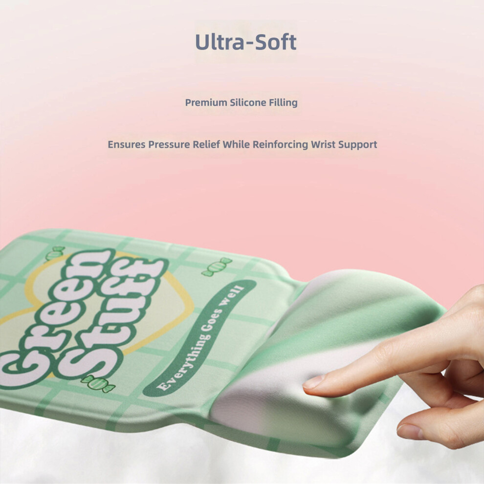 Mouse Pad With Wrist Rest Memory Foam Ergonomic Mouse Pad Comfortable Computer Green 7695001134149