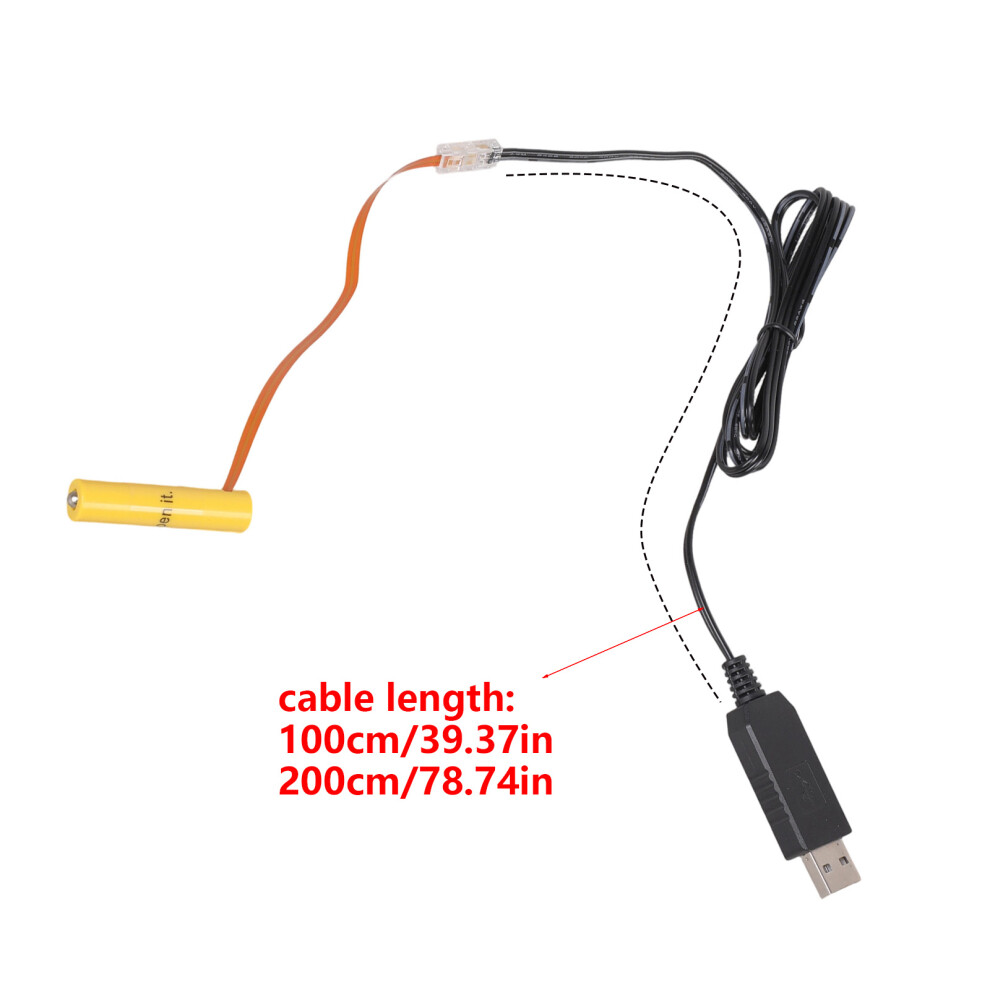 6V Lr03 3A Battery Elimination Usb Power Supply Cable For Led Toy 1 Meter Light/Black 7695001086950