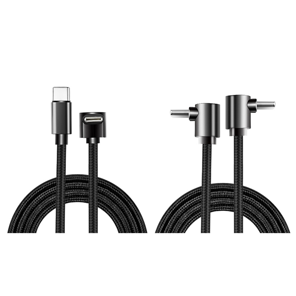 Fast Charging 60W Usb C To Usb C Male To Male Cable Angled Tip Nylon 2M Double Bend 7695001122832