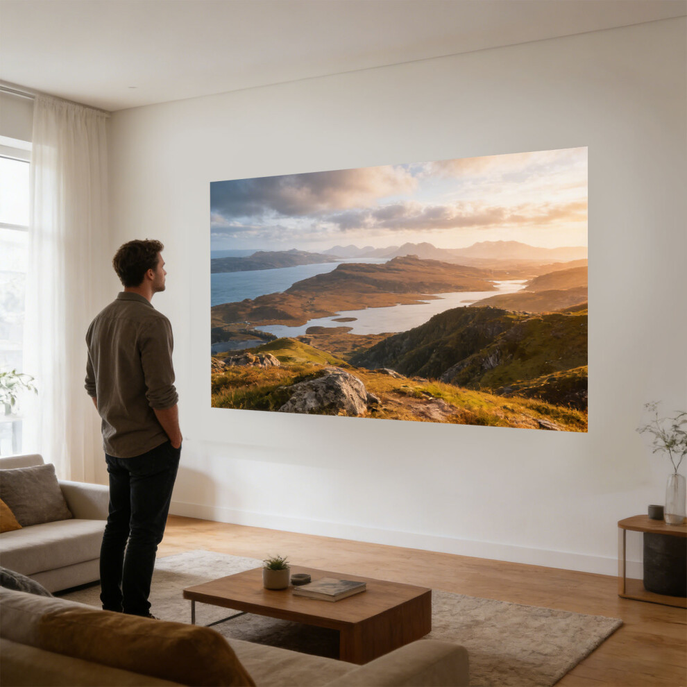 Long Lasts Polyester Projector Screen High Contrast For Clear Visual Experience 84 Inch 7695001108034