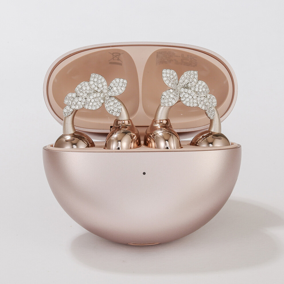 Secure Four Leaf Clovers Inspired Zircons Ear Clip For Freeclip 1 2 Earbuds Decorative 7695001115193