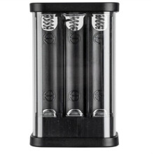 18650 Akku-Powerbank-Gehäuse, 22,5 W Schnellladefunktion, Transparente Schwarze LED-Akkuaufbewahrungsbox für 6 Akkus