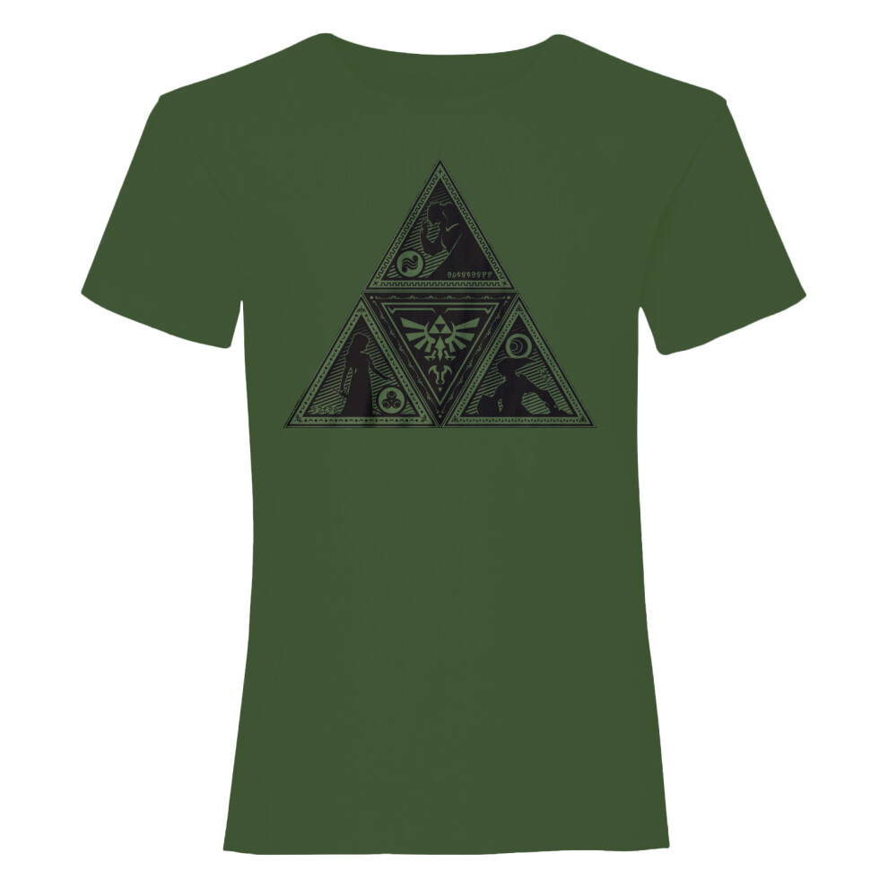 Nintendo (Xxl, ) Unisex Adult Triforce Legend Of Zelda T-Shirt Green