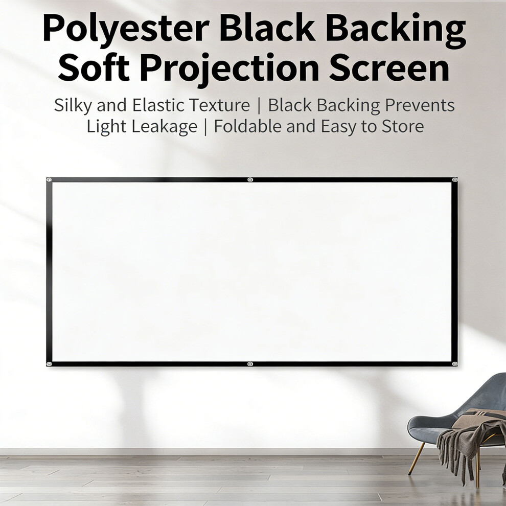 Portable Foldable Projection Screen 160Degree Viewing Milk Silk Projector Screen 120 Inch 7695001107716