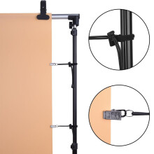 4Pcs Adjustable Photo Elastic Cord Photography Background Clamps Muslin String Black