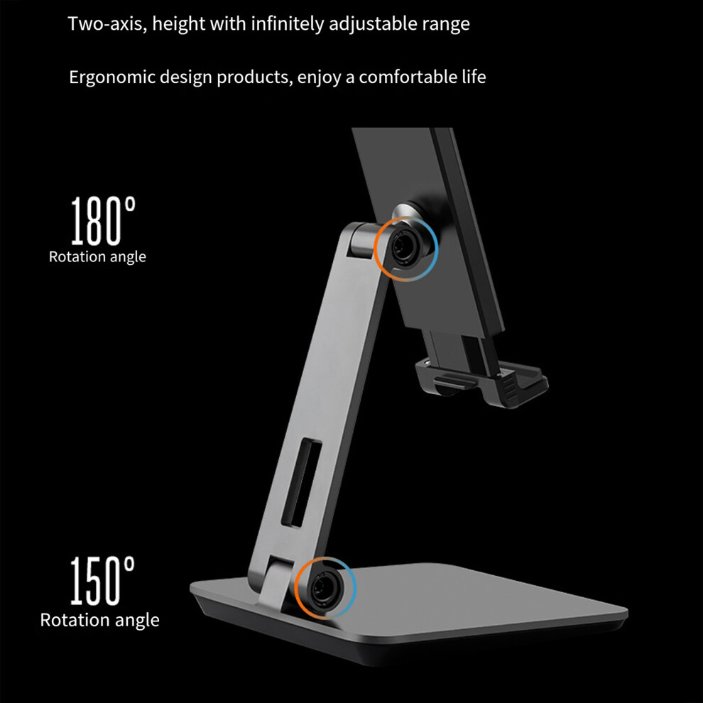 Aluminum Universal Tablets Desktop Mount Phone Clamp Holder For 4.7"-12.9" Device Silver 7695001114981
