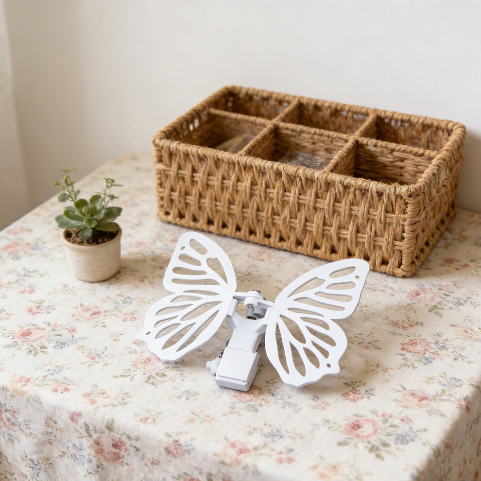 Mini Robotic Butterfly Mechanism Toy Operated By Small Battery For Indoor Play White 7695001098977