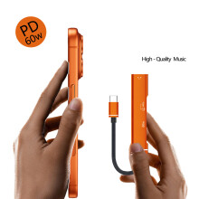 Fast USB C Device Including 3 5mm Sound Output For Tablet Computer Laptop Orange