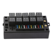 Boîte à Fusibles Automobile, Relais Automobile, Porte-Fusibles, Compatible avec le Centre de Commande 12 V/24 V