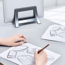 Portable Laptop Tablets Vertical Risers Holder NonSlip Silicone Pad for 10-15in Grey