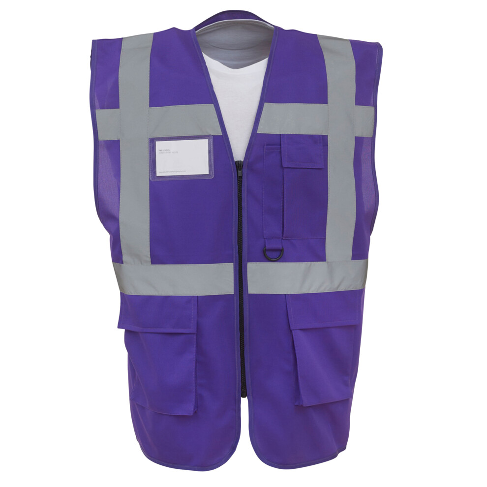 (3Xl, Purple) Yoko Hi-Vis Premium Executive/Manager Waistcoat / Jacket 5057819261523