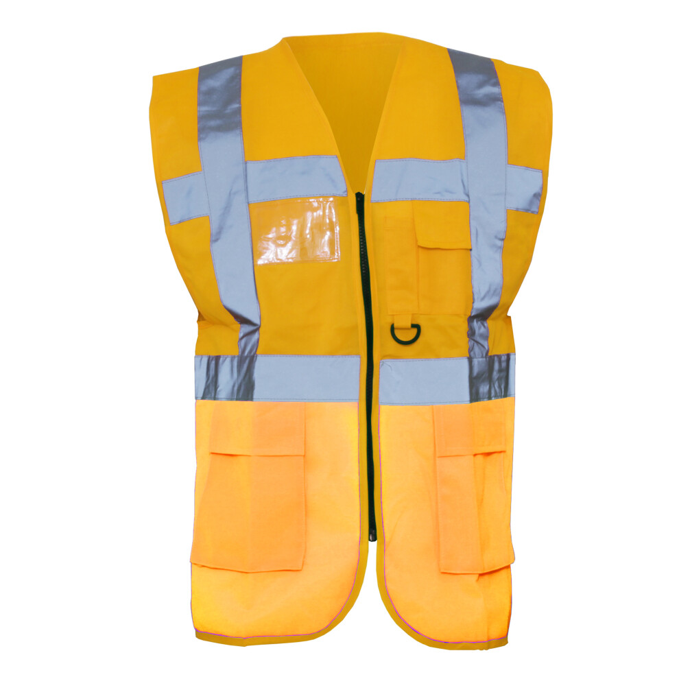 (4Xl, Hi Vis Orange) Yoko Hi-Vis Premium Executive/Manager Waistcoat / Jacket 5057819188783