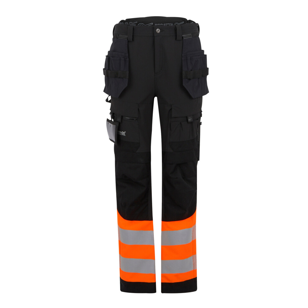 (38S, Black/Orange) Regatta Professional Unisex Adult High-Vis Work Trousers 5063806040880