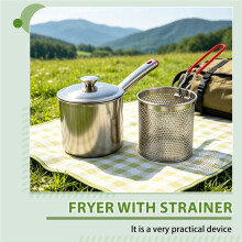 Deep Fryer Pot,Small Fryer Pot,Multipurpose Stainless Steel Baskets, Wear-Resistant Pan,Deep Fryer, Cooking Pot for Home