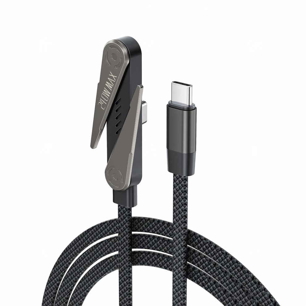 Fast Speed 240W Usb C Data Cable Reinforced With Zincs Alloy And Braided Cover 1 Pc 7695001144339
