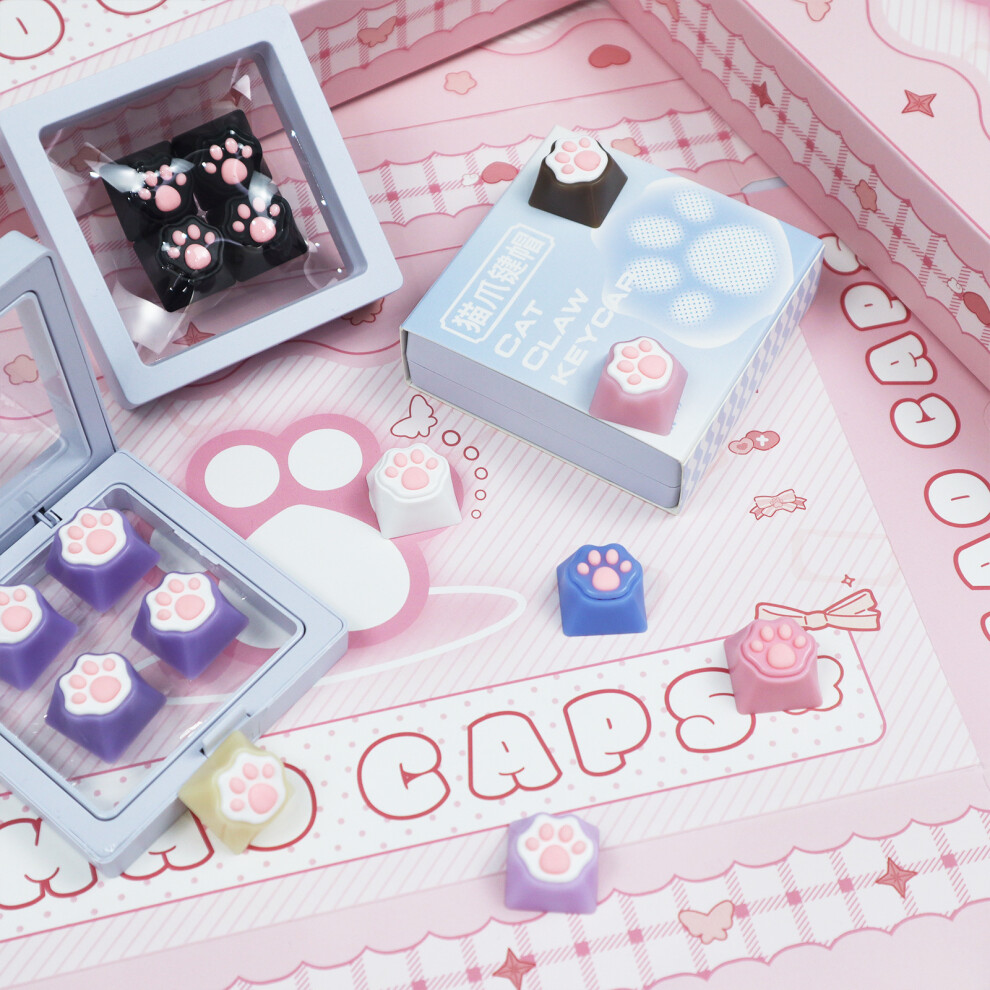 Personality Catpaw Keycap Abs Silicone Simulation Keycap For Mxes Switches Purpl Dark 7695001145428