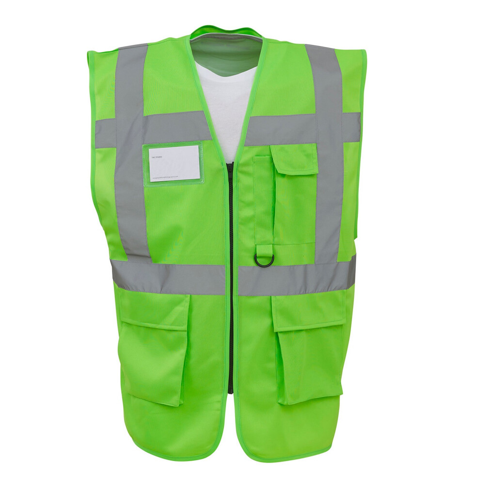 (3Xl, Lime) Yoko Unisex Adult Executive Hi-Vis Waistcoat 5063527725196