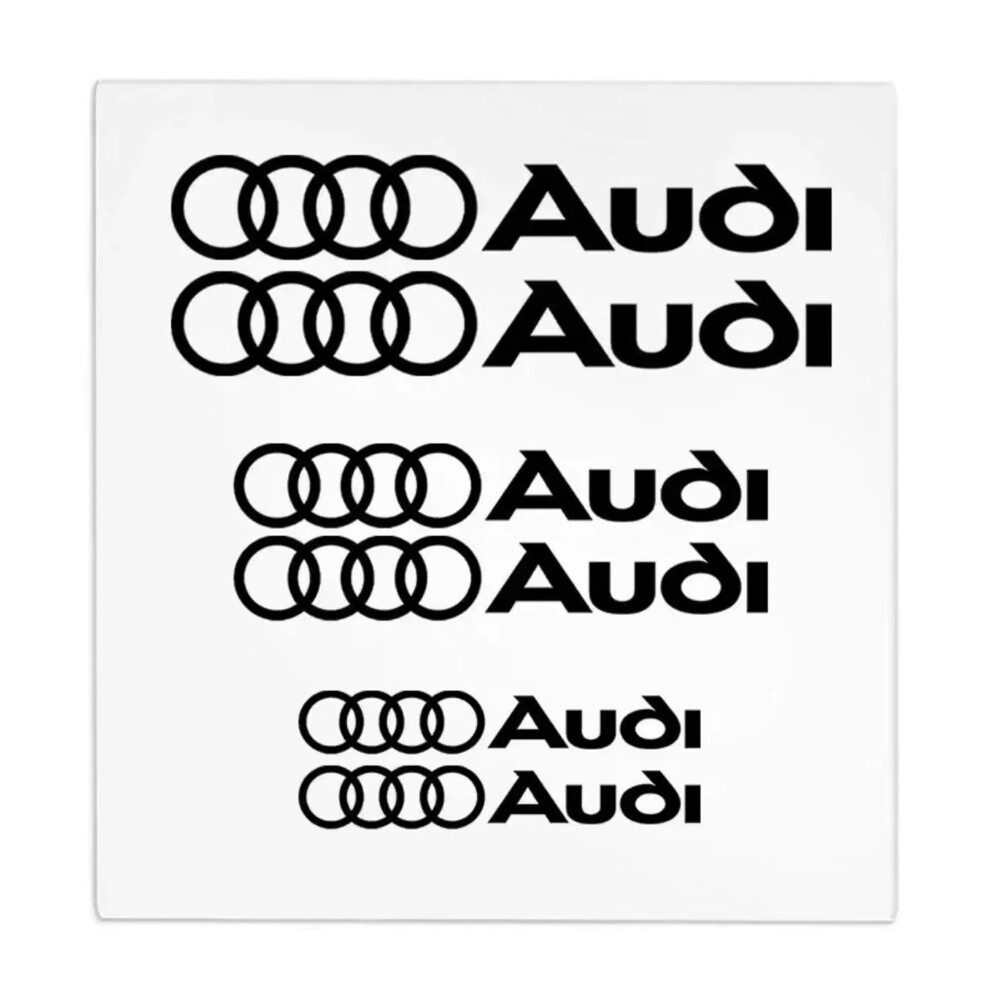 (Audi-) 6Pcs Heat Resistance Caliper Decals Wheel Decor Vinyl Stickers For Audi S A3 A5 A6 A1 A2 A4 A7 A8 Q1 Q2 Q3 Q4 Q5 Q6 Q7 Q8 Rs7 Rs Black 3008722496764