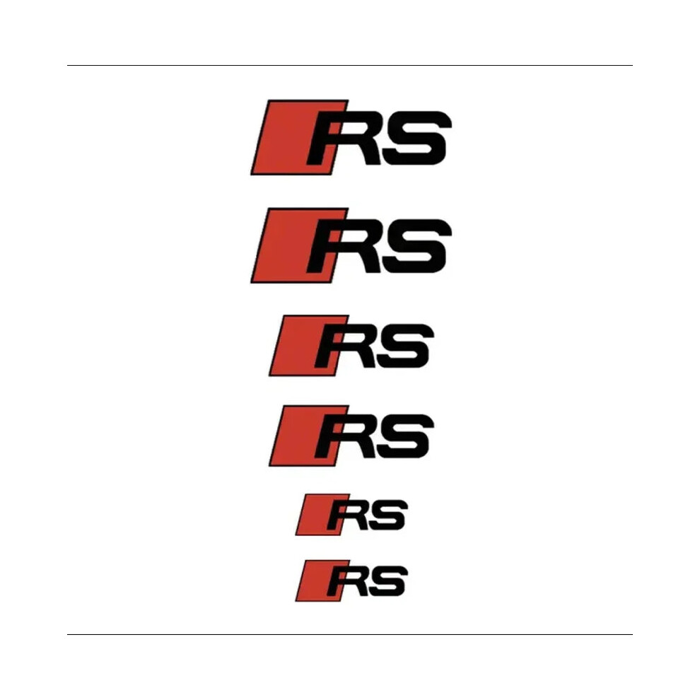 (Rs-) 6Pcs Heat Resistance Caliper Decals Wheel Decor Vinyl Stickers For Audi S A3 A5 A6 A1 A2 A4 A7 A8 Q1 Q2 Q3 Q4 Q5 Q6 Q7 Q8 Rs7 Rs Black 4105655438621