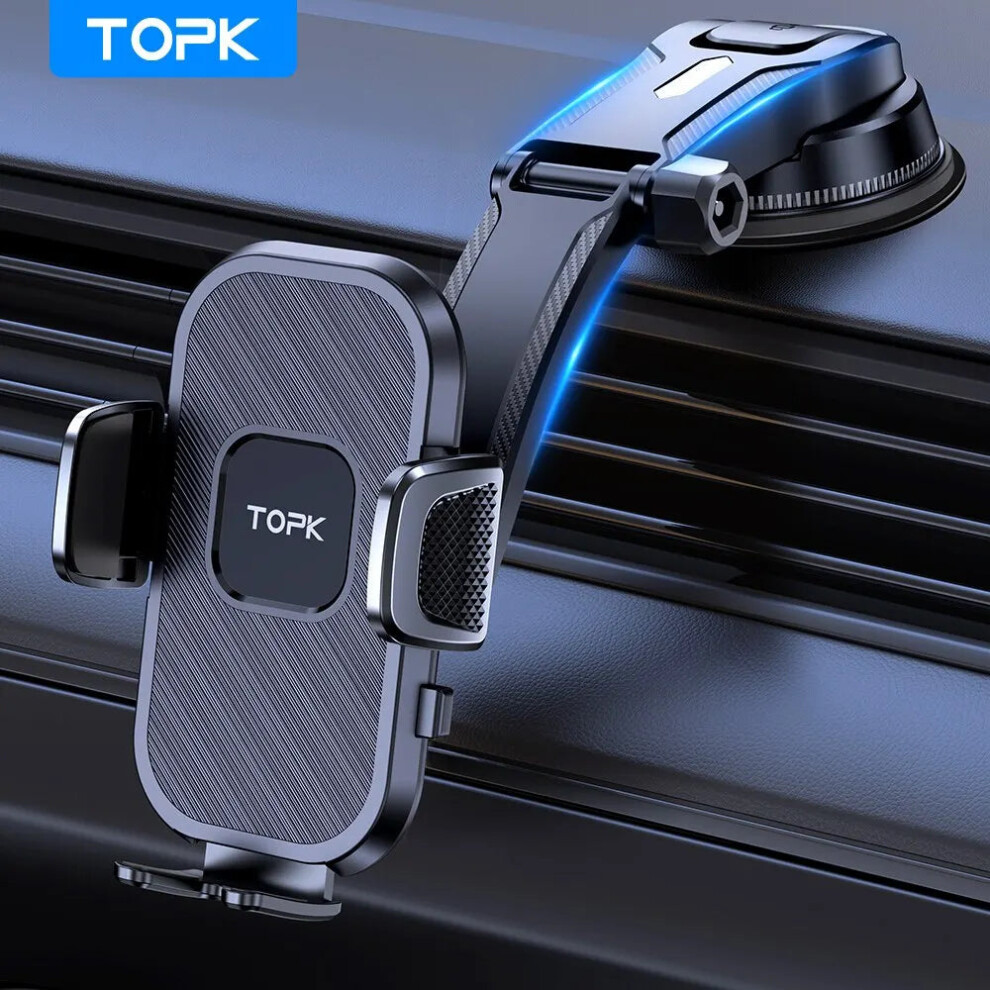 (Only For Dashboard) Topk Car Phone Holder Gravity Stand For Iphone Xiaomi Samsung Car Mobile Support For Dashboard Windshield Air Vent Phone Mount 5048799309824