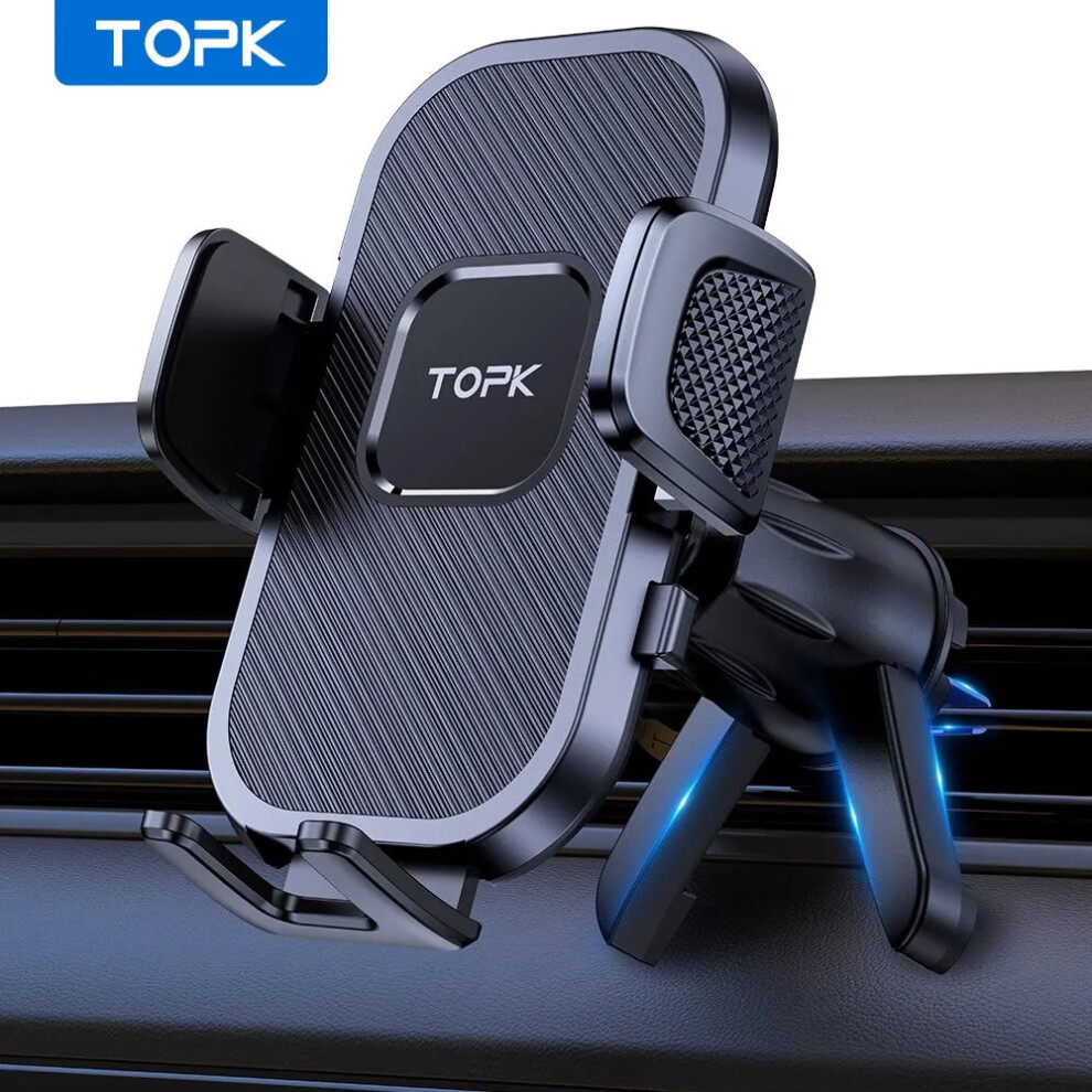 (Upgrade For Air Vent) Topk Car Phone Holder Gravity Stand For Iphone Xiaomi Samsung Car Mobile Support For Dashboard Windshield Air Vent Phone Mount 6468031759504