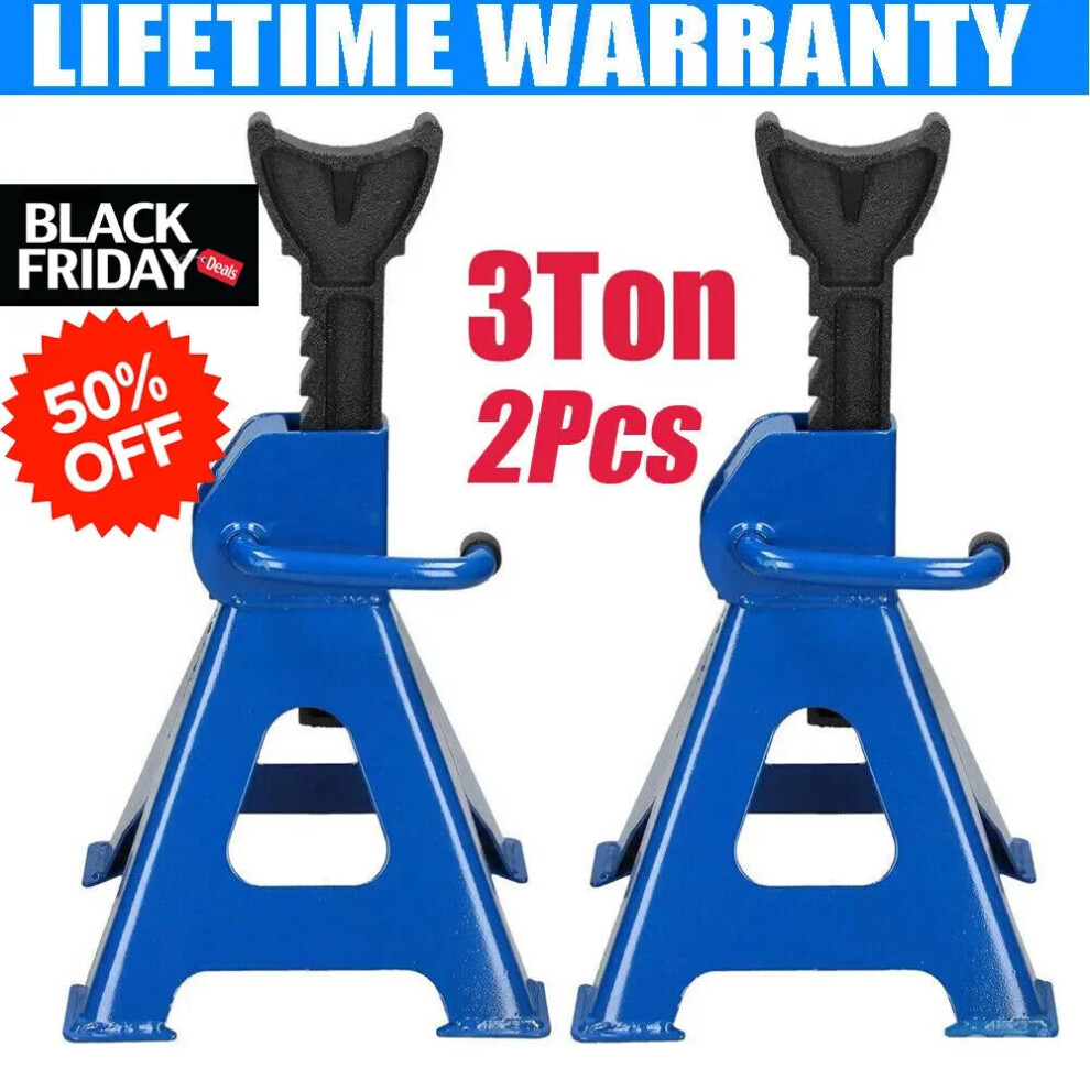 Dayplus Heavy Duty 3 Ton Axle Stands For Car Van 4X4 Caravan Garage Workshop Steel Robust Construction Support Lift 29-43Cm,2Pcs 4611511368143