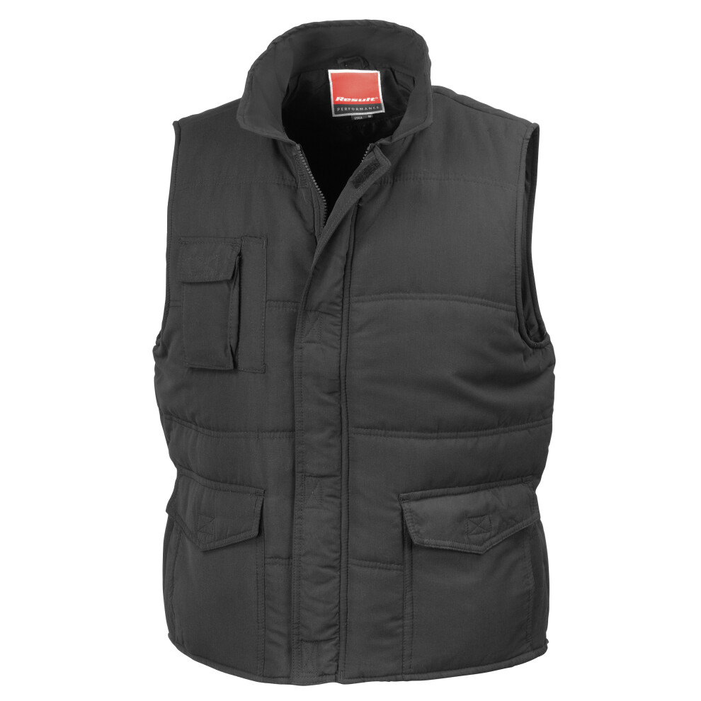 Result (2Xl, Black) Mens Mid-Weight Bodywarmer Showerproof Windproof Jacket