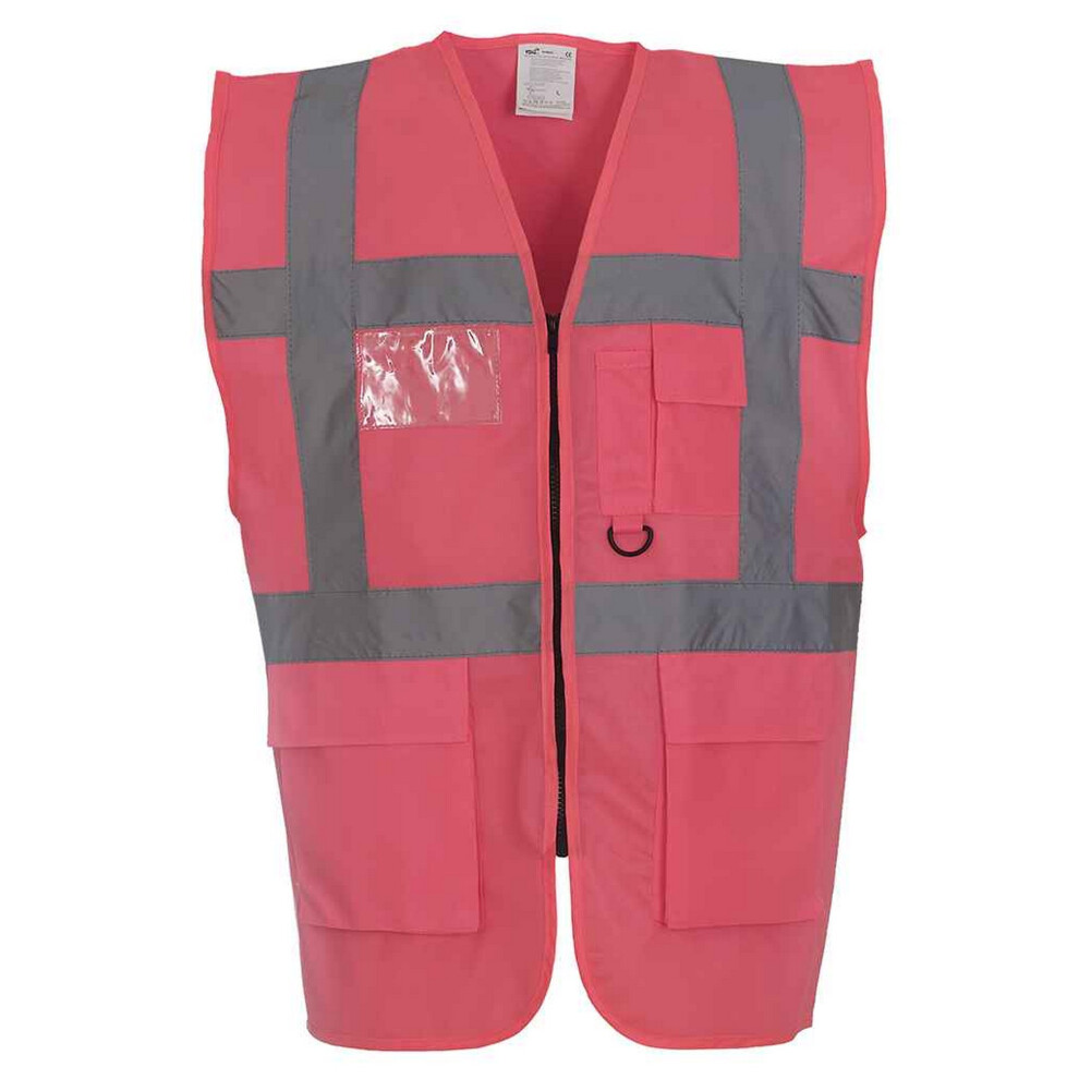 (3Xl, Pink) Yoko Unisex Adult Executive Hi-Vis Waistcoat 5063527580696