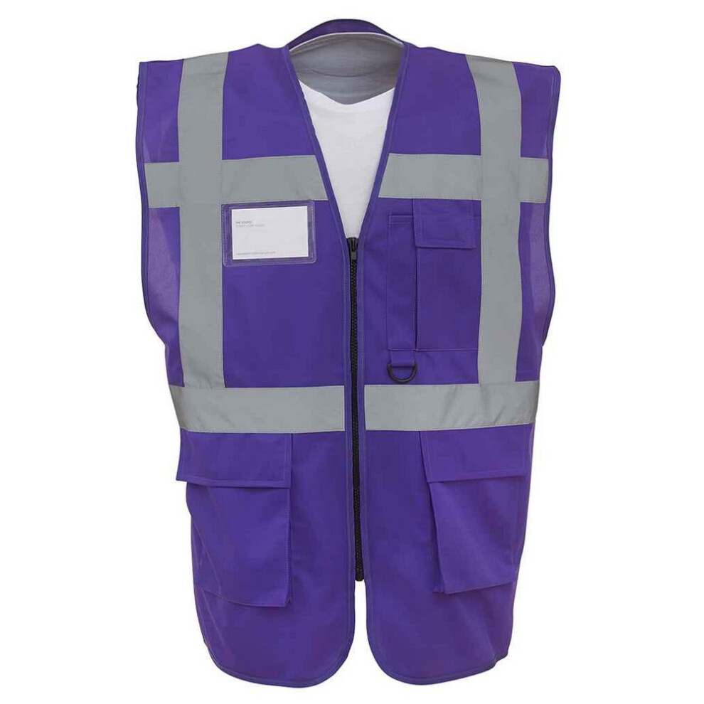 (Xxl, Purple) Yoko Unisex Adult Executive Hi-Vis Waistcoat 5063425858019