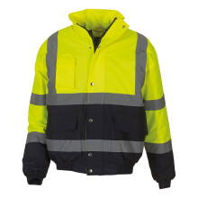 (XXL, Yellow/Navy) Yoko Unisex Adult Two Tone Hi-Vis Bomber Jacket