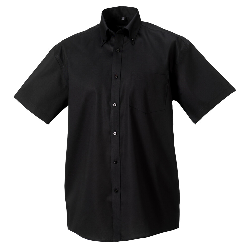 Russell (16.5Inch, ) Collection Mens Short Sleeve Ultimate Non-Iron Shirt Black