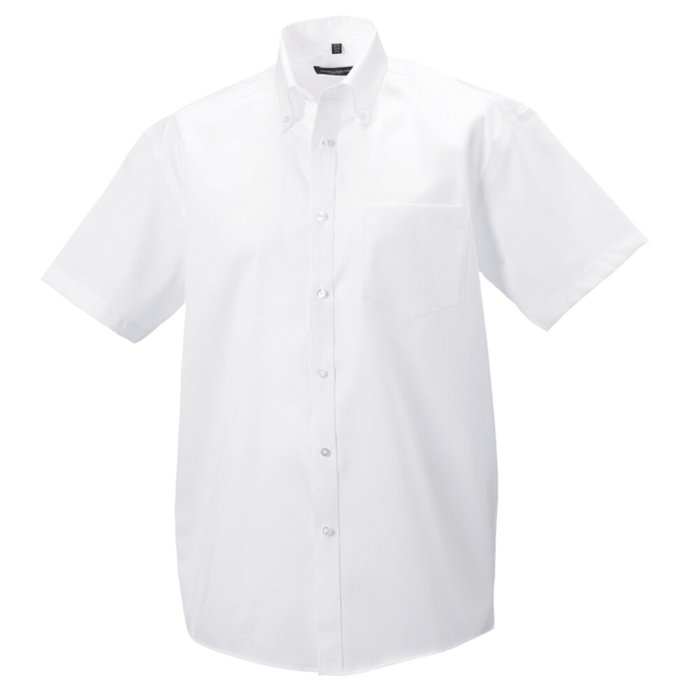 Russell (17.5Inch, ) Collection Mens Short Sleeve Ultimate Non-Iron Shirt White