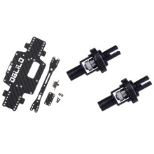2 Pcs Differential Box K989-26 Adjustable Differential with Carbon Fiber Chassis Car Bottom Low Body Shell