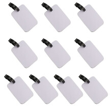 10PièCes ÉTiquettes de Bagage Vierges par Sublimation ÉTiquettes de Bagage de Sac de Vierges Blanches avec Sangle ÉTiquette D'éTiquette de